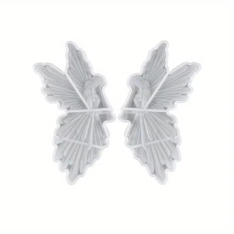Kristalltropfenkleber DIY Engelform Handgefertigt Kreativ Symmetrisch Links und Rechts Flöte Blasend Flügel Fee Spiegel Silikonform