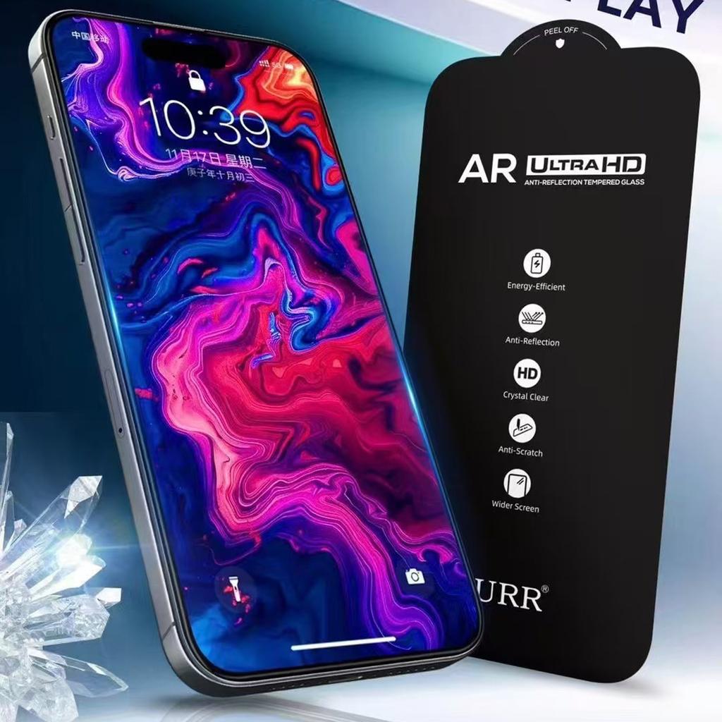 URR For iPhone 17 Pro Max Screen Protector AR Ultra HD Anti-Reflection Tempered Glass Film 0.33mm