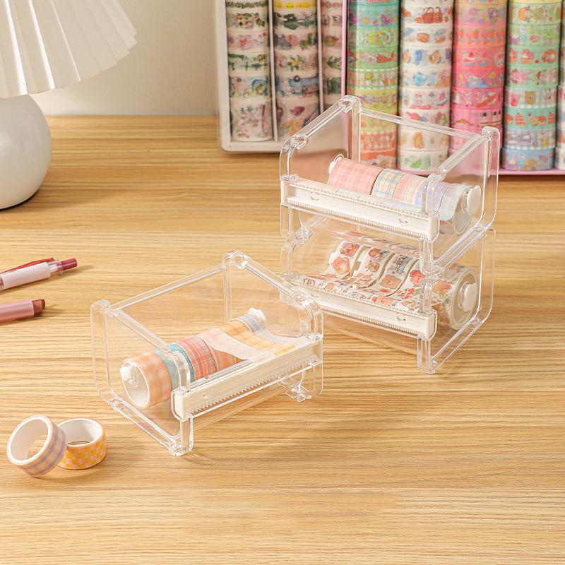 Creative Washi Tape Cutter Set Tape Tool Transparent Tape Holder Tape Dispenser School Supplies Office Stationery For Student