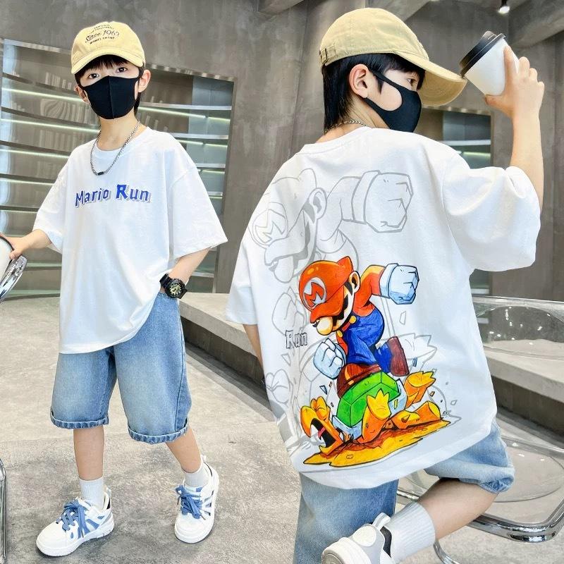 Cartoon Mario Boy T-shirt Children's T-shirt Printed