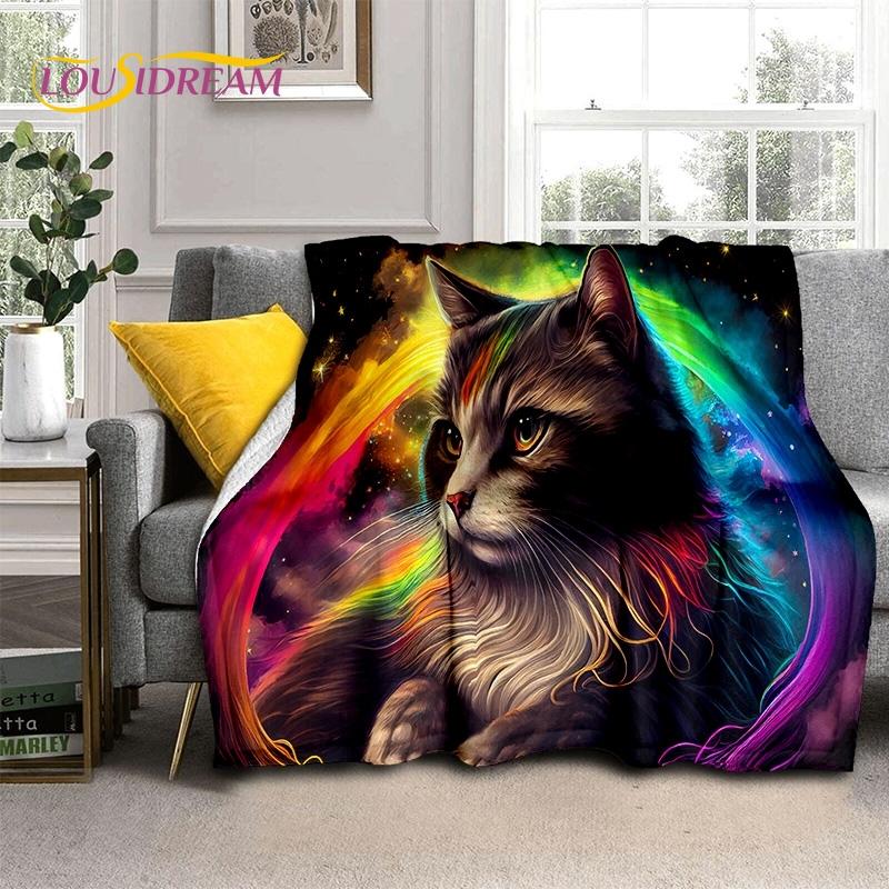 Gato persa 3D, gato de chita fofo, cobertores macios de desenho animado Ragdoll, cobertor para manter aquecido para camas de piquenique, sofá, casa, quarto, presente para criança
