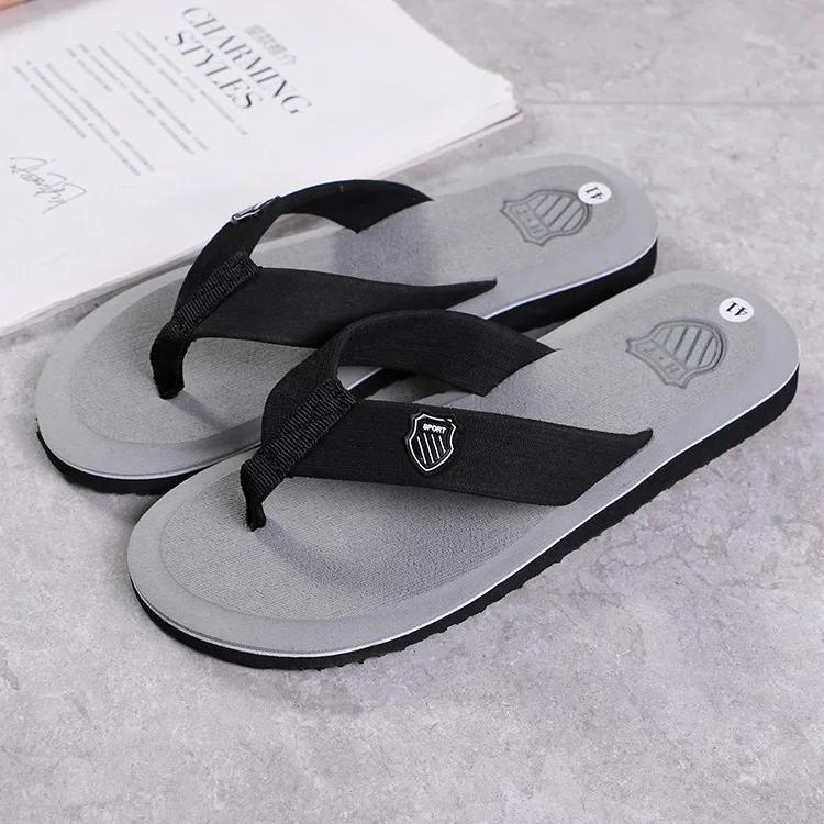 Casual Slippers For Men Flip Flops Beach Sandals Summer Non-Slip Fashion Flat Slides Outdoor Slippers Indoor House Shoes Male