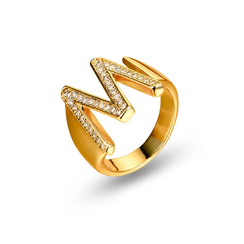 26 English Alphabet Adjustable Women's Fashion Rings