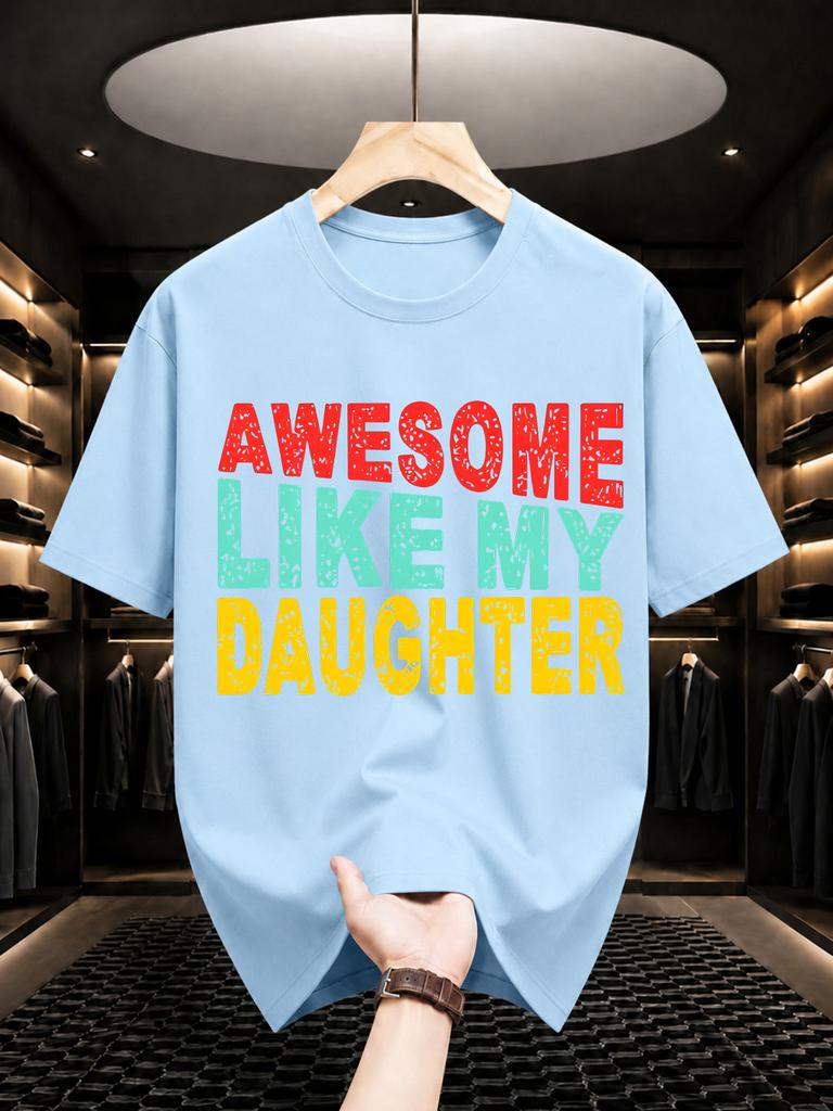 2026 New Cotton Tshirt Parentchild Fun Print Tshirt Casual Crew Neck Short Sleeve Family Street Style Top