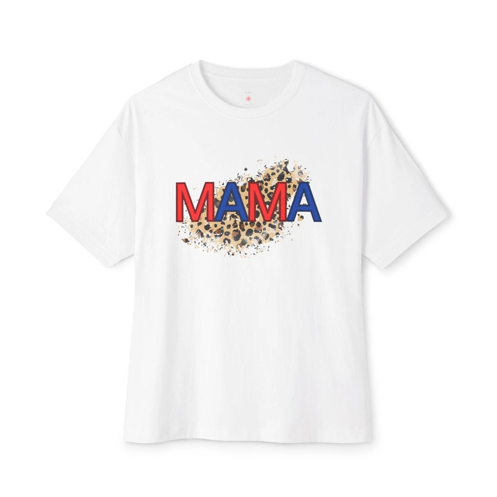 Mama Leopard Print Oversized Tee S