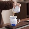 Elegant Gongfu Tea Set: Hand-Painted Ceramic Gaiwan Teapot & Teacups in Gift Box