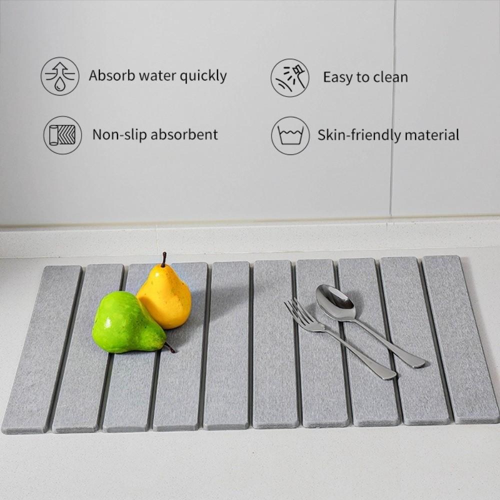 Portable Quick Drying Mat Non-Slip Drain Pad Eco-Friendly Collapsible Mat  Bar