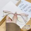 New cat eye glasses fashionable hollow high-value metal women's anti-blue flat mirror holder ultra-light