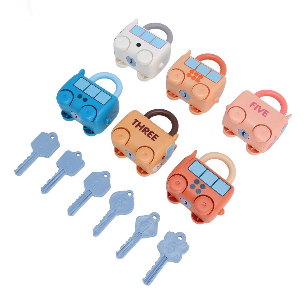 Lock and Key Car Toys Fine Motor Skills Cartoon Animal Sensory Matching Sorting Early Learning Toy W