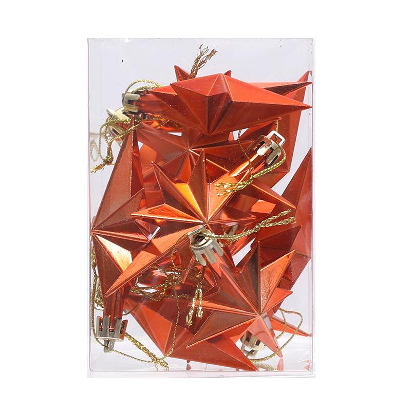 

Елочные украшения в виде восьмиугольной звезды, цветной гальванический пластиковый декор. 12 per box бронзовый