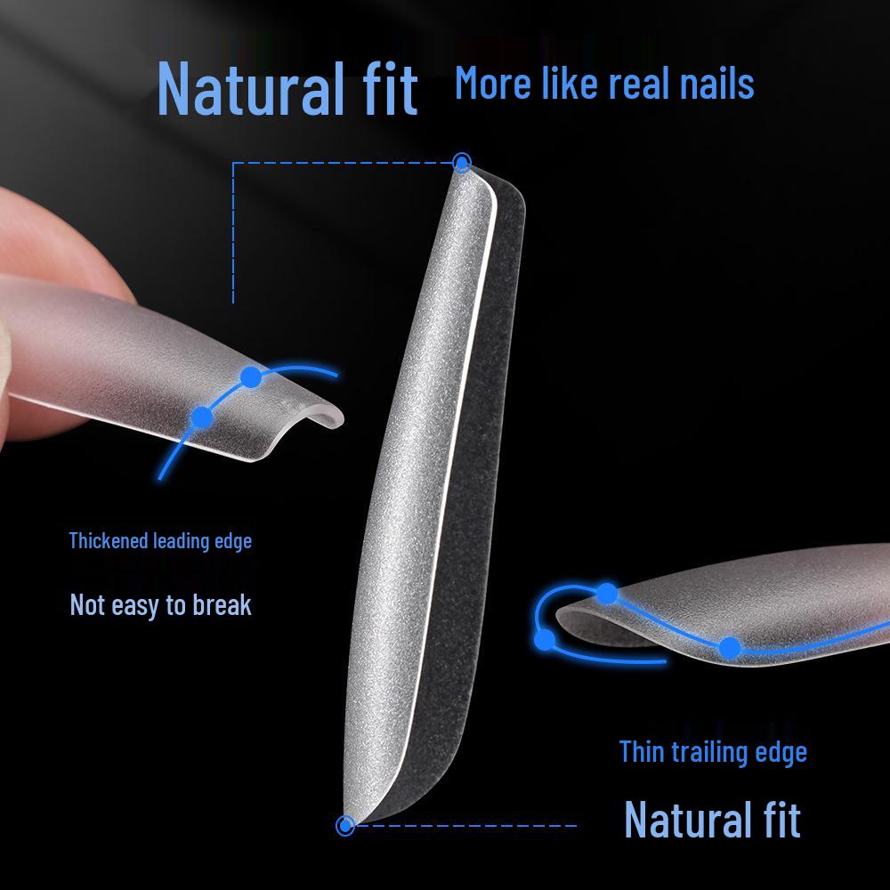 500-Piece Box of Long Matte Seamless Wearable Ballet Nail Tips