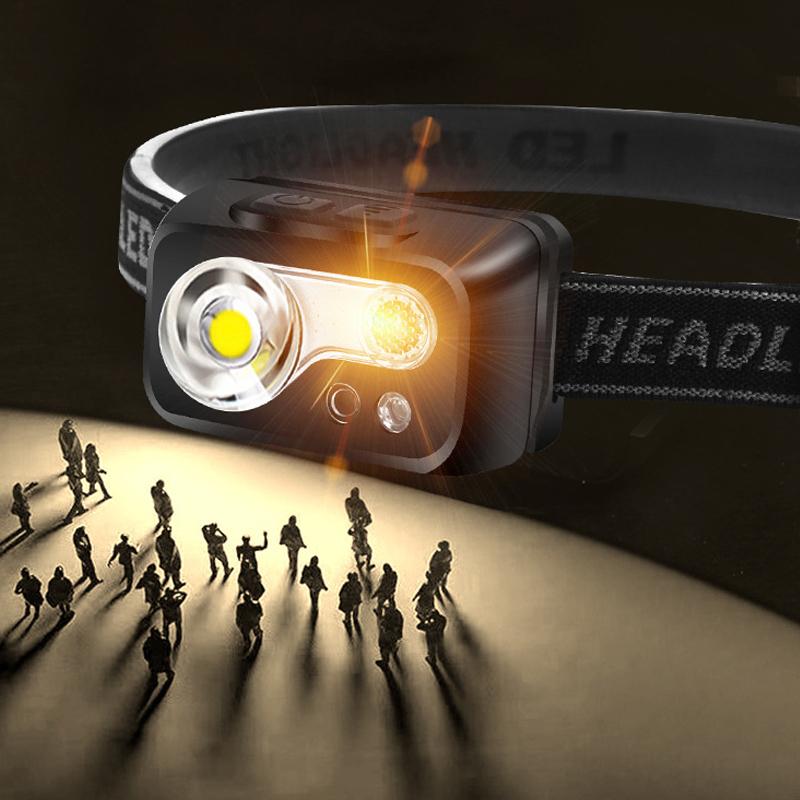 Mini Rechargeable Powerful Sensor Headlamp Usb Head Flashlight Torch Headlights Led Head Light Camping Search Light