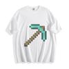 Pixelated Diamond Pickaxe Gamer T-Shirt - Iconic Minecraft Tool Design Unisex Te
