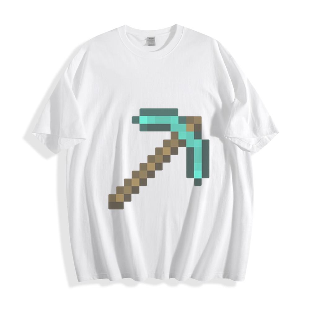 Pixelated Diamond Pickaxe Gamer T-Shirt - Iconic Minecraft Tool Design Unisex Te