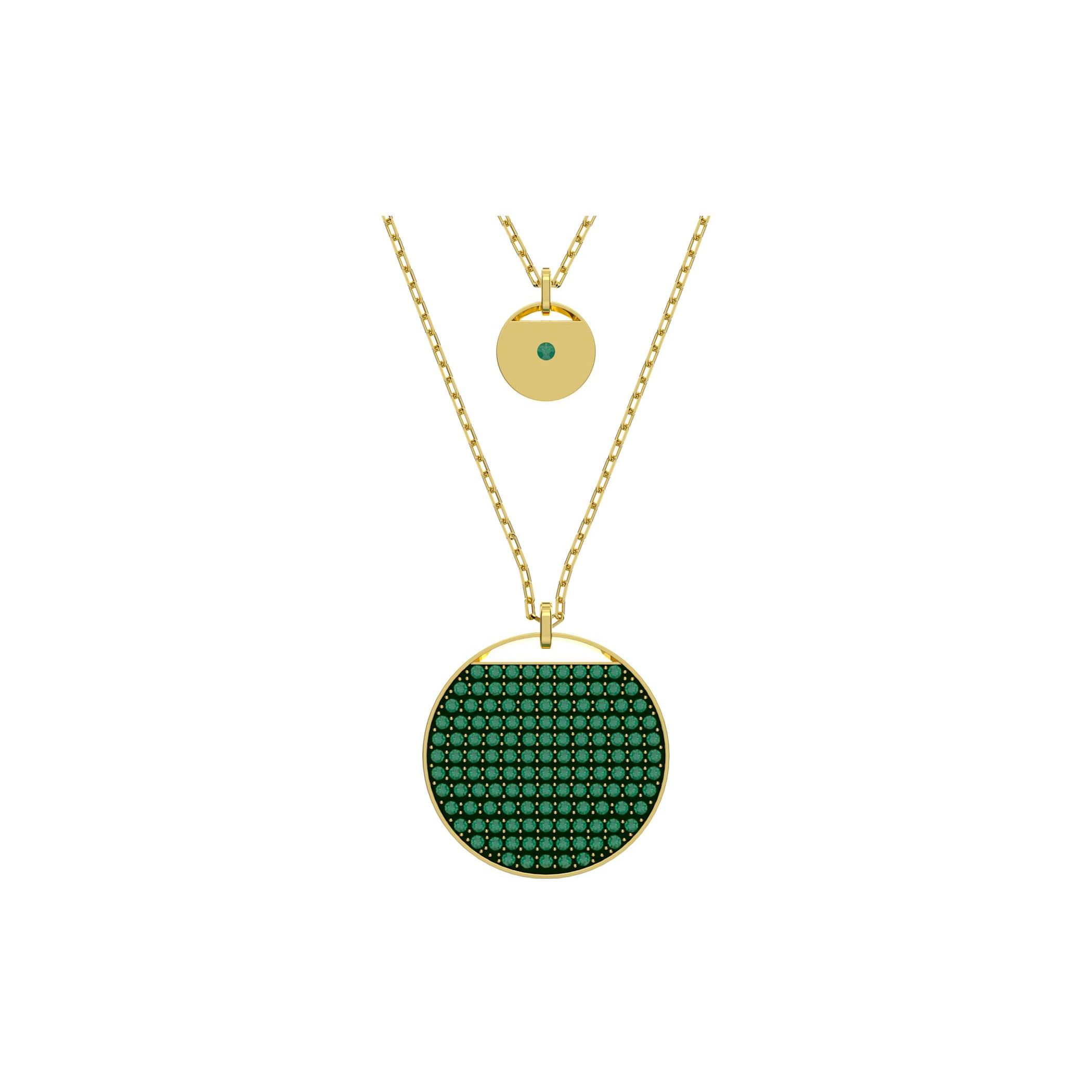 Swarovski Ginger Multi-Layer Pendant Unisex Jewelry Gold Green 5642947 Box (Random Color)