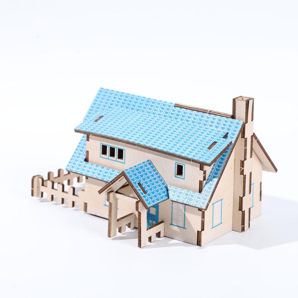 3D Wooden Puzzle Villa: DIY Small House Model for Boys and Girls