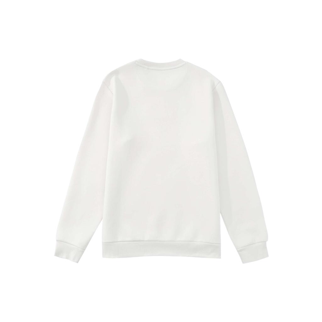 Li Ning Sweatshirts Men's Ecru Crew Neck Moderate Regular AWDS189-3K