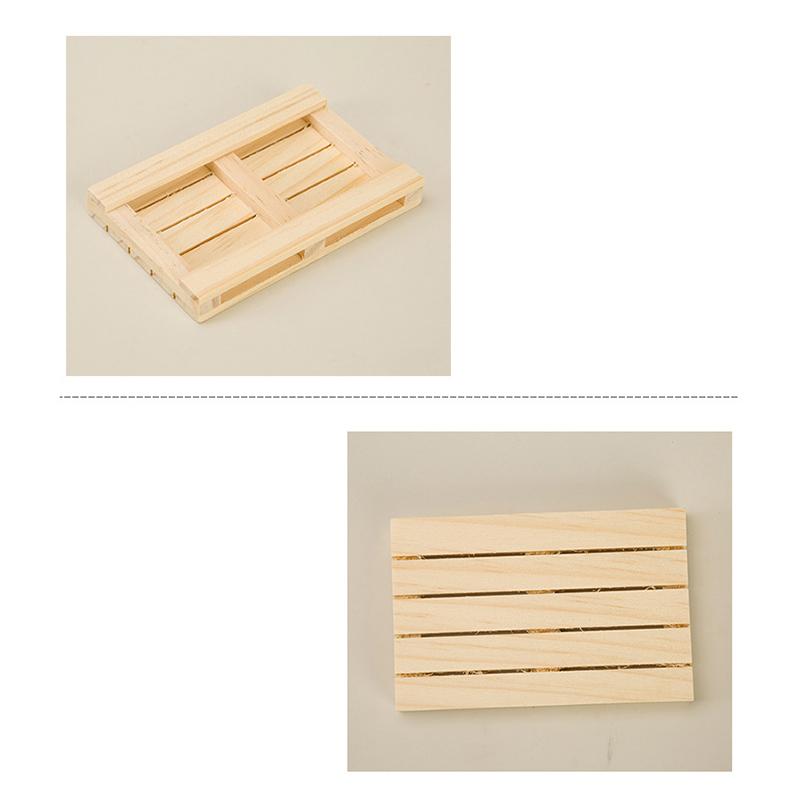 1/12 Dollhouse Mininature Wooden Tray Rectangular Pallet Showcase Mini Furniture Model DIY DollHouse Decoration Plaything Photo Scene Props