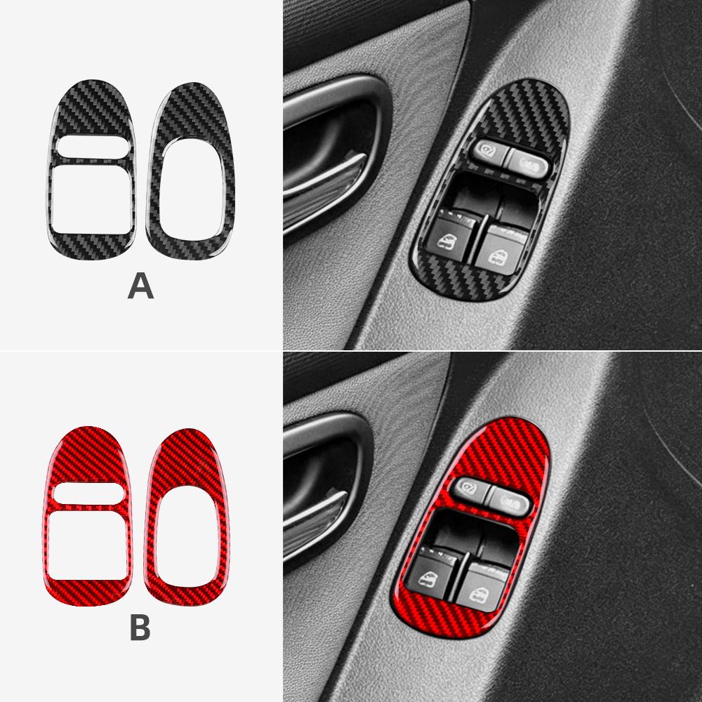 Real Soft Carbon Fiber Sticker Car Window Switch Frame For Seat Leon MK1 1M 1999 2000 2001 2002 2003 2004 Trim Accessories