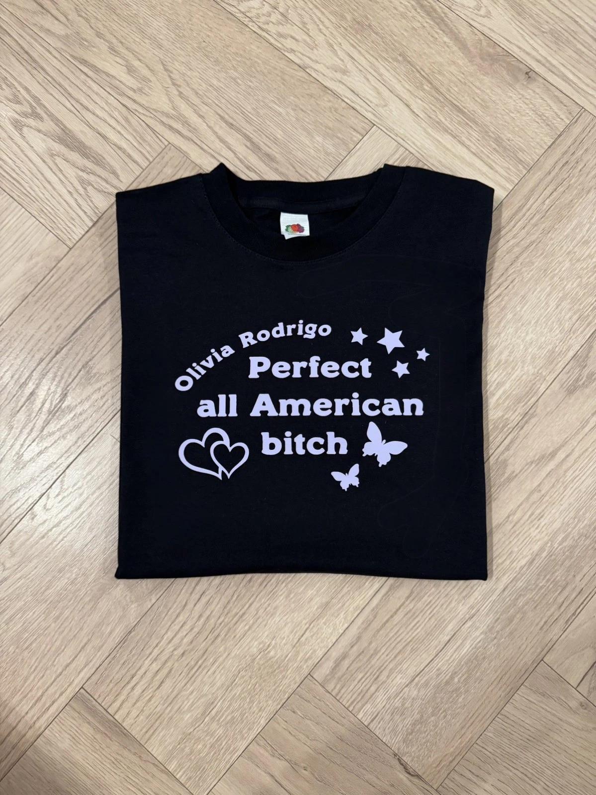 “All-American B***” Olivia Rodrigo t shirt - unofficial unisex oversized M