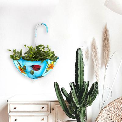 Hanging Bird Feeder Umbrella Shaped Food Container Metal for Balcony