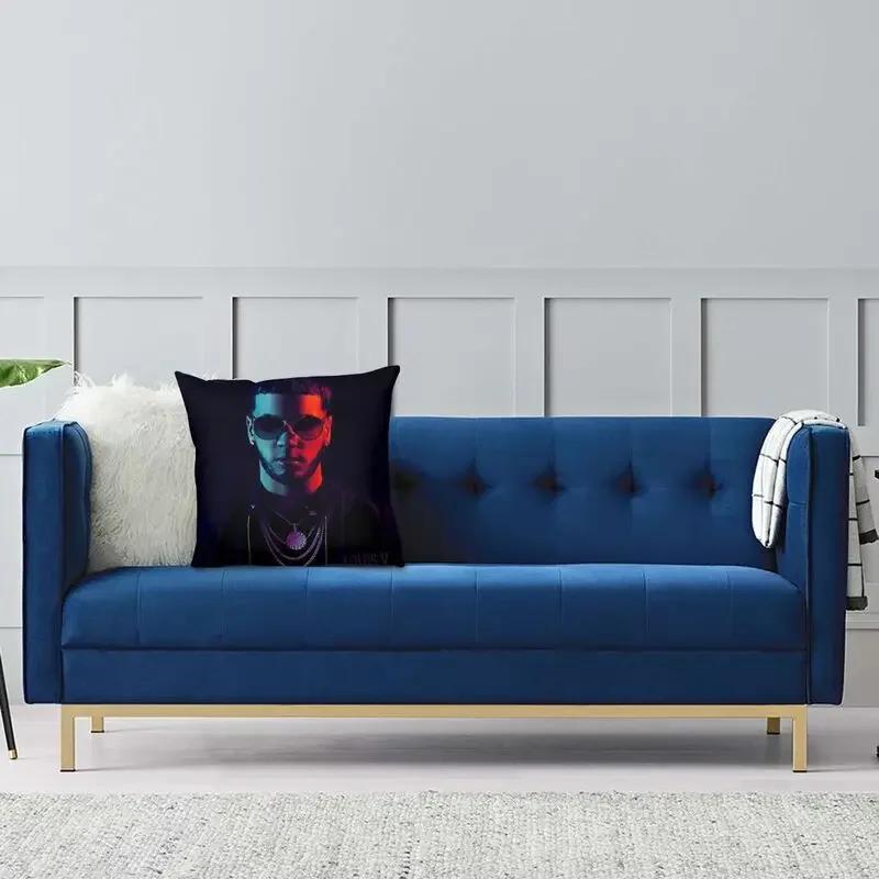 Anuel AA Rapper Latin Urban Music Kissenbezug Dekor Zuhause Luxus Stuhlkissen Quadratischer Kissenbezug