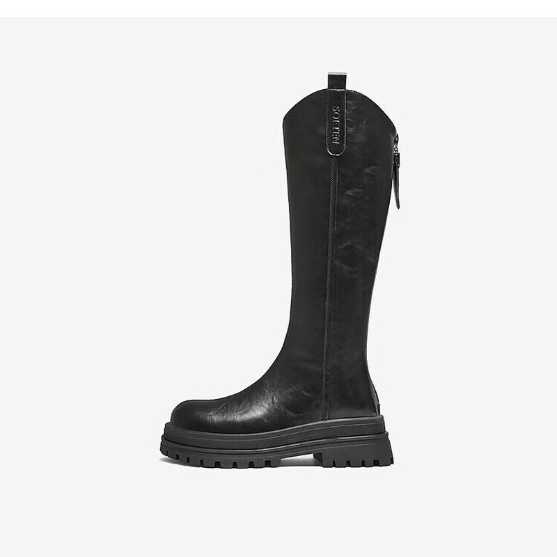 

BASTO Women s Winter V-Cut Thick-Sole Tall Boots 40