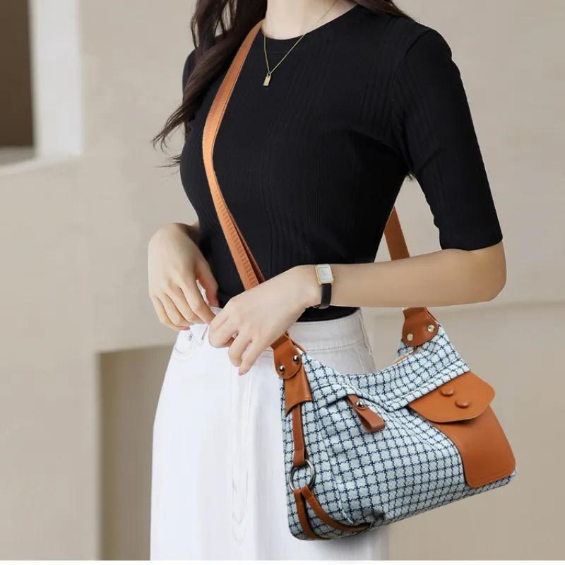 Ladies Multi-Pocket Messenger Bag High Quality Soft PU Leather Shoulder Bags Casual Crossbody Bags For Women 2024 New Tote