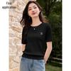 Chushen Women's Embroidered Cable Knit Top