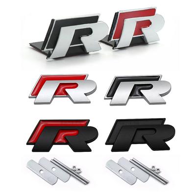 2026 Hot For VOLKSWAGEN VW 3D Metall R Kühlergrill Emblem Heckklappenemblem Aufkleber für Volkswagen VW Polo Passat Golf Jett