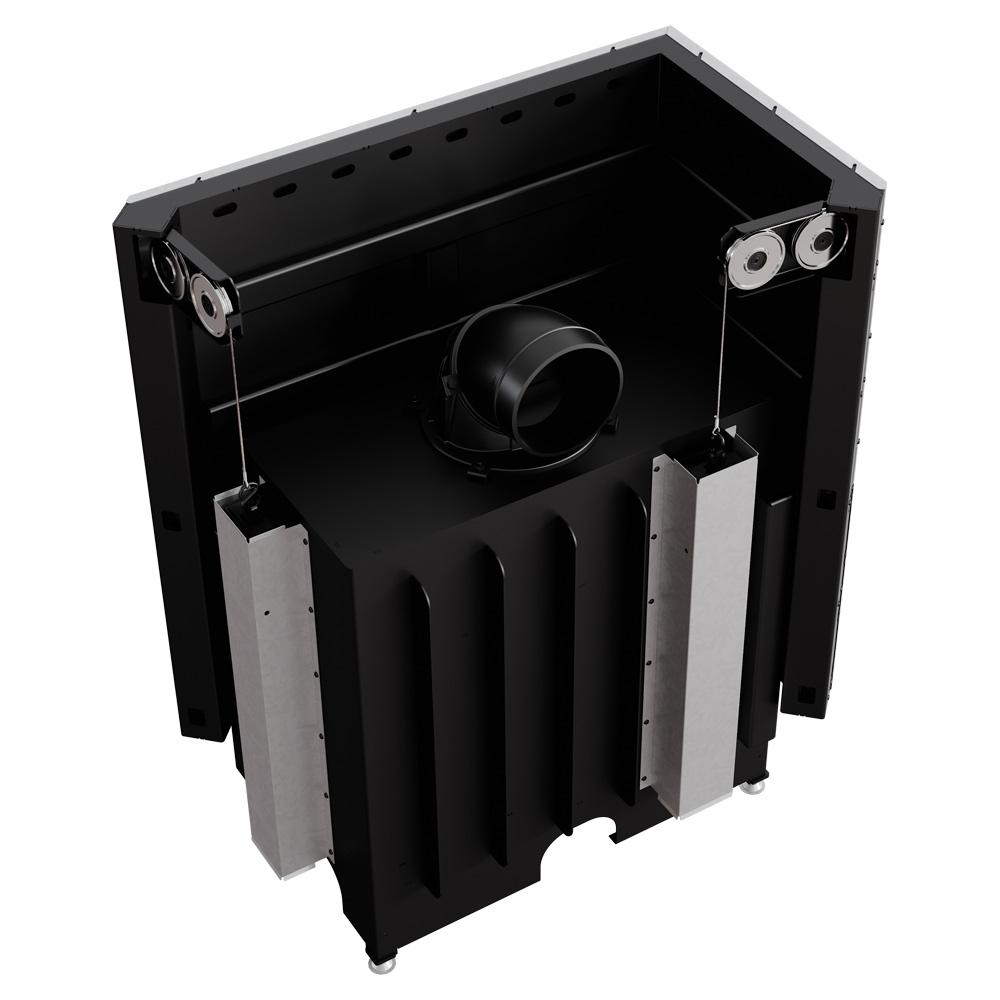 Steel fireplace KRATKI NADIA left 14 kW Ø 200 Lift up black thermotec