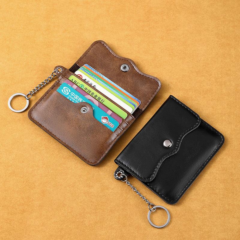 Portable Card Bag Cow Leather Men'S And Women'S Card Bag Coin Purse Slim Credit Card Id Holder Pocket Wallet For Men And Women