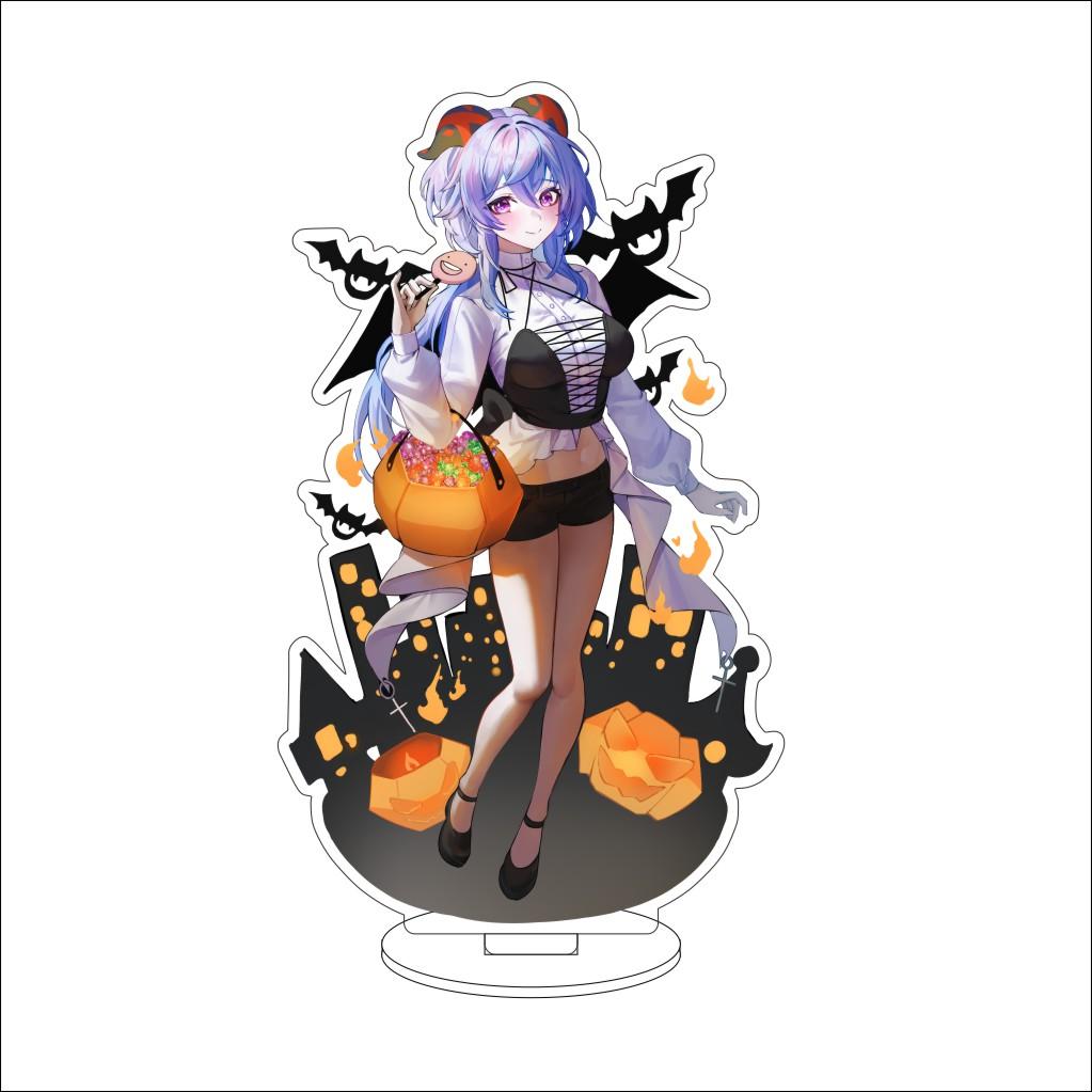 16CM Anime Genshin Impact Figure Stand Model  Ganyu Cute Desk Decor Standing Sign Gifts