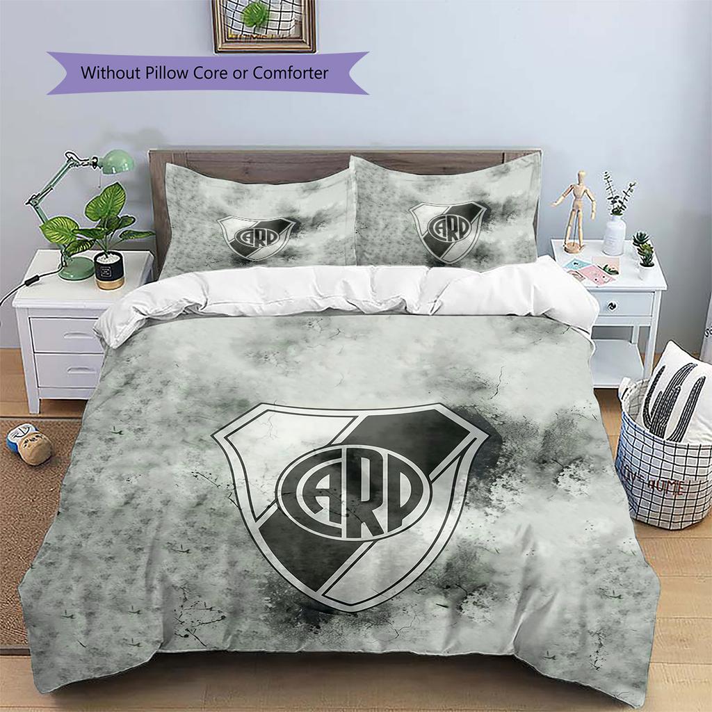 Club Atletico River Plate2 Pattern Bedding Quilt Set Home Decoration Gift (1 * Duvet Cover + 2 * Pillowcase Without Core)