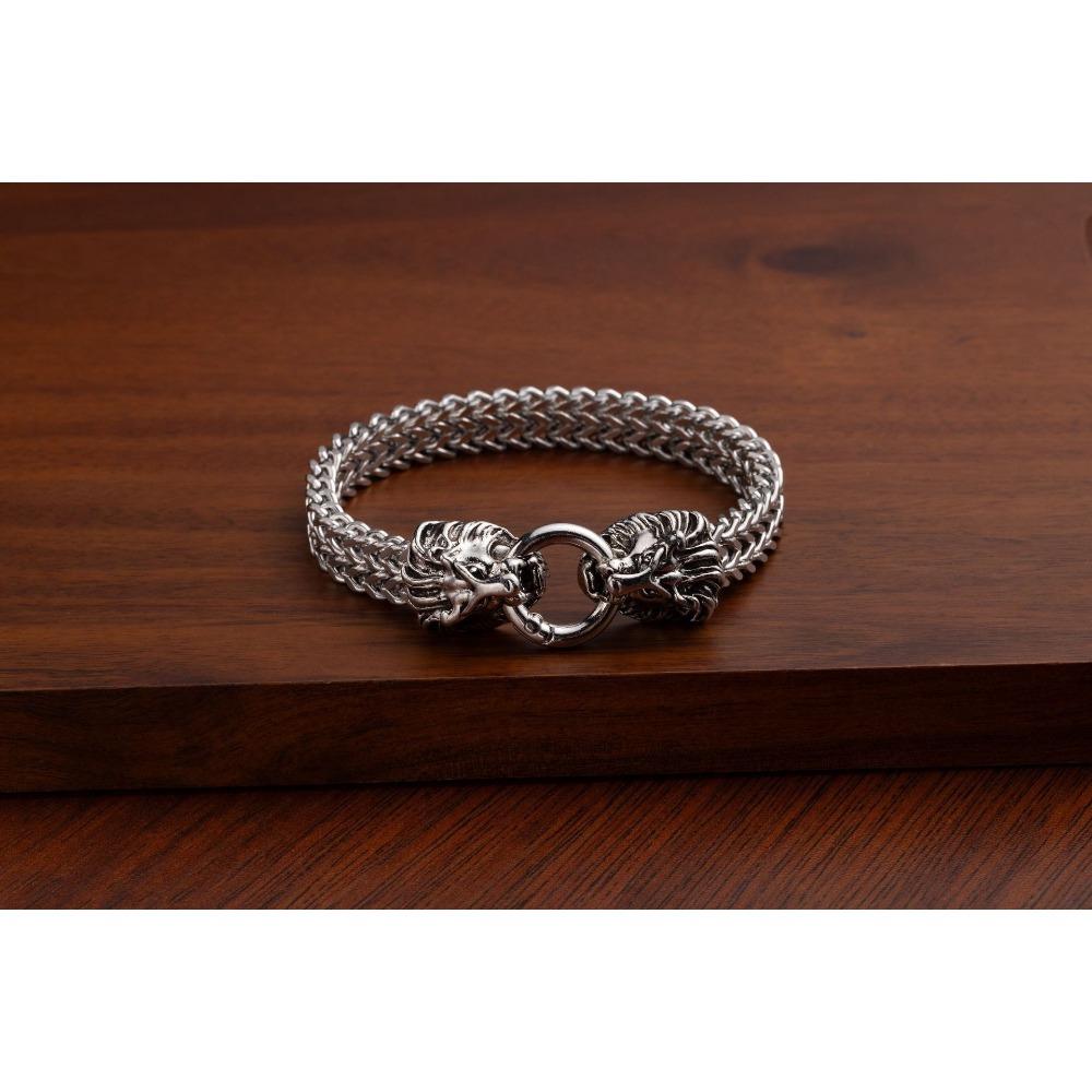 Men's Bracelet Retro Punk Style Stainless Steel Snake Head Beast Head Skull Jewelry Does Not Fade