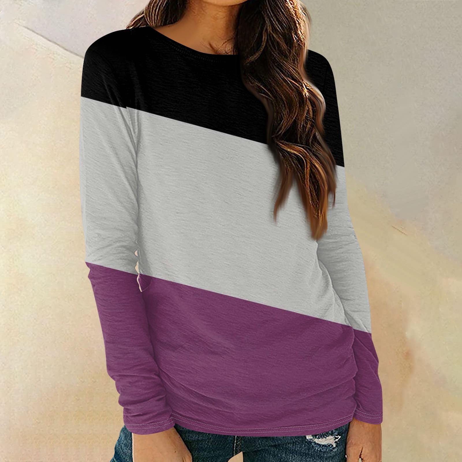 

Женские рубашки с длинным рукавом и круглым вырезом, базовая футболка, повседневный топ, модные осенние наряды, приталенные футболки XXXL