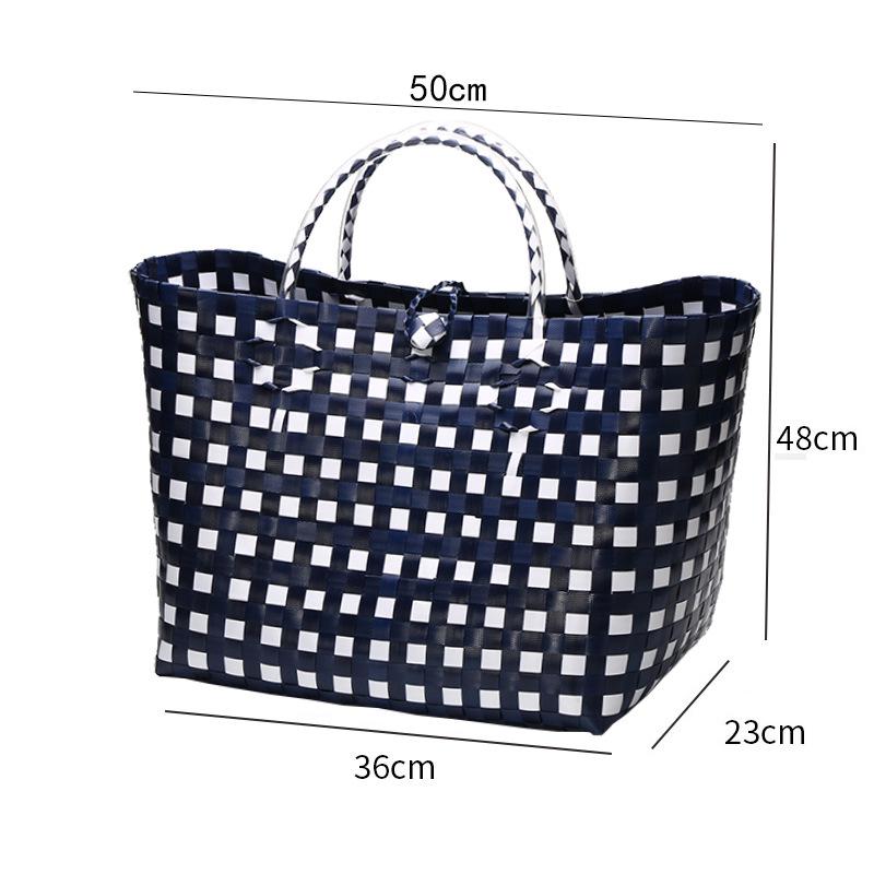 Vietnamese Large Imitation Rattan Handled Storage and Grocery Basket