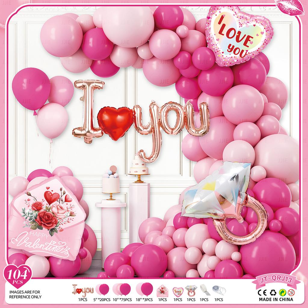Valentine'S Day Balloon Set Proposal Confession Background Wall Balloon Arch Birthday Party Balloon Decoration Arrangement
