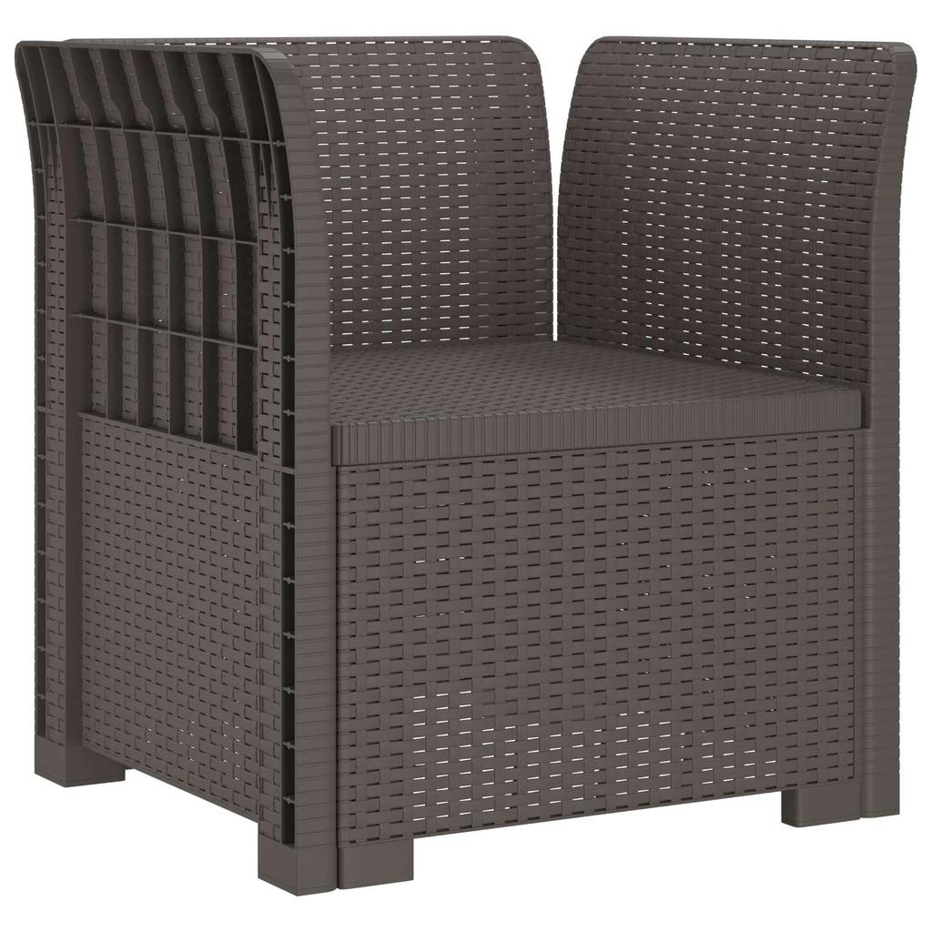 1 Seater Armchair with Cushions Rattan Look PP Light Gray