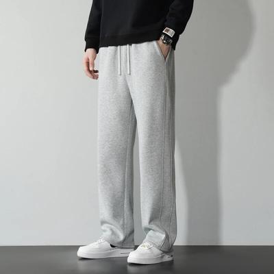 Calças de moletom casuais de outono para homens, calças de corrida de algodão, cor sólida, calças esportivas, calças masculinas de marca grande, calças masculinas
