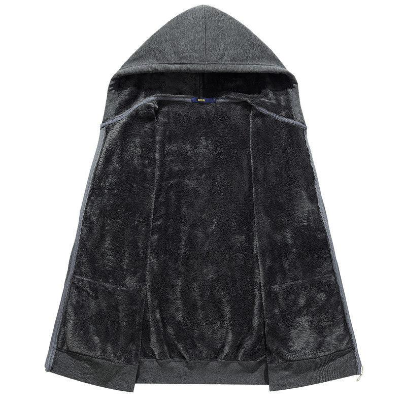 Male Oversized Men's Solid Color Hoodies Hooed Coat Thick/Thin Cotton Sweatshirts Sportswear For Women Cotton Plus Velvet Zipper Work Out Cardigan