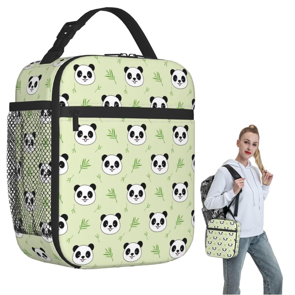 Borsa Termica per Pranzo con Disegno di Panda e Bambù per Donne Bambini Scatole per Alimenti Ermetiche Pranzo Termico Borsa Tote