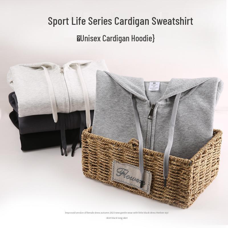 Men’s Autumn Cotton Zipper Hooded Cardigan Sweatshirt - 300g Pure American Cotton Jacket