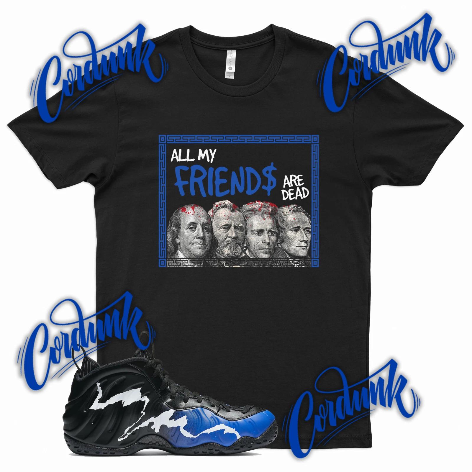 Black FRIENDS T Shirt for N Foamposite Black Aurora All Star Game Hyper Royal M
