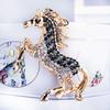 Horse-Shaped Rhinestone Keychain with Carabiner Clip Sparkling Zircon Animal Key Ring for Keys Bags Lucky Symbol for Car Home Decor