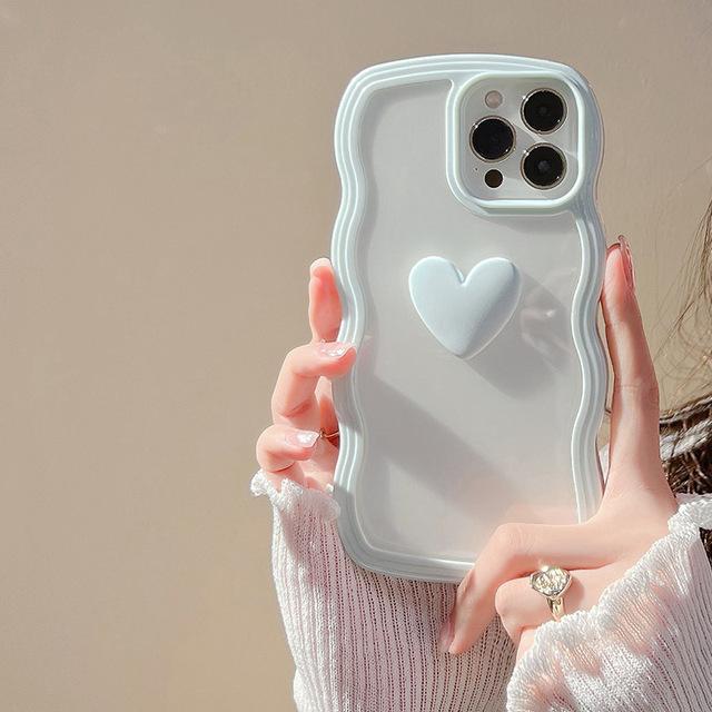 Νέα Big Wavy Jane Love 3d Heart Cute Ins θήκη τηλεφώνου για Iphone Xs Max 11 12 13 Pro Max X Xr Αντικραδασμικό κάλυμμα πίσω κελύφους 2022