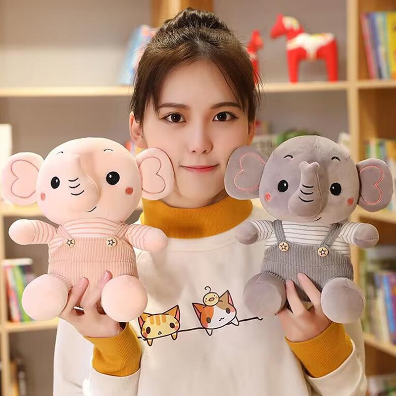 Cartoon Elephant Plush Toy Cute Animal Stuffed Doll Soft Plush Doll Home Decor Grab Machine Doll Throwing Doll For Children Gift