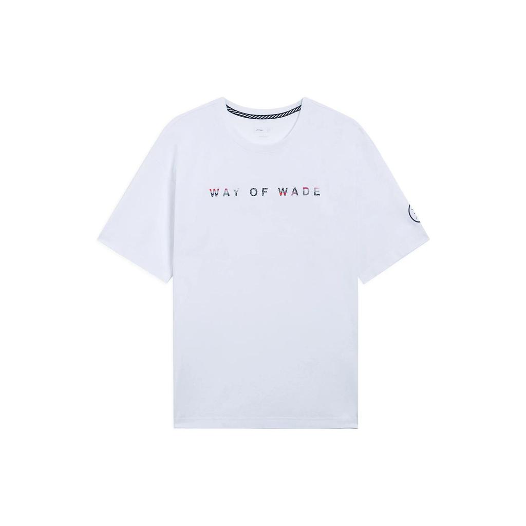 Li-Ning Wade Series Alphabet Print Round Neck Short Sleeve T-Shirt Men Tops White AHSS437-3