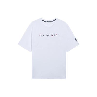 Wade Series Alphabet Print Round Neck Short Sleeve T-Shirt Men Tops White AHSS437-3