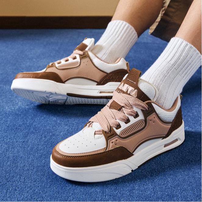 Anta Comfortable Breathable Non-Slip Wear-Resistant Low-Top Skate Shoes Men sneakers White Brown 112448040R-2